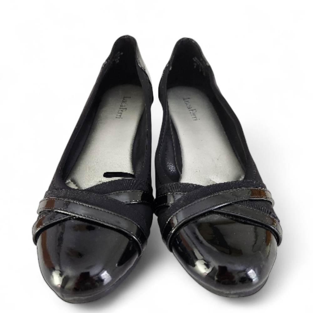 LUCA FERRI Black Wedge Comfort Slip-On Shoes size 8 - perfect condition